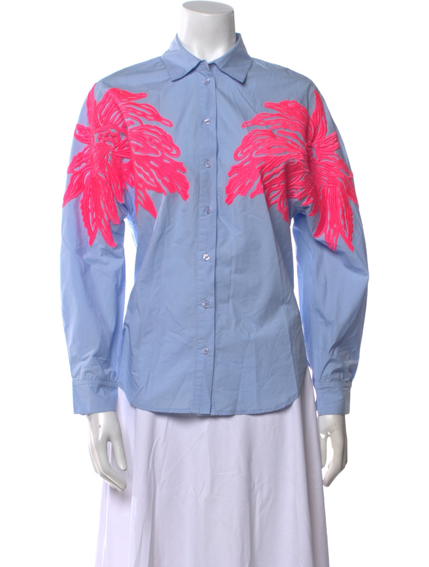 Essentiel Antwerp Graphic Print Long Sleeve Button-Up Top